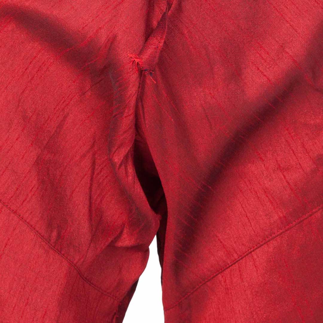 Boys' Maroon Cotton Silk Kurta and Pyjama Set - Image 5