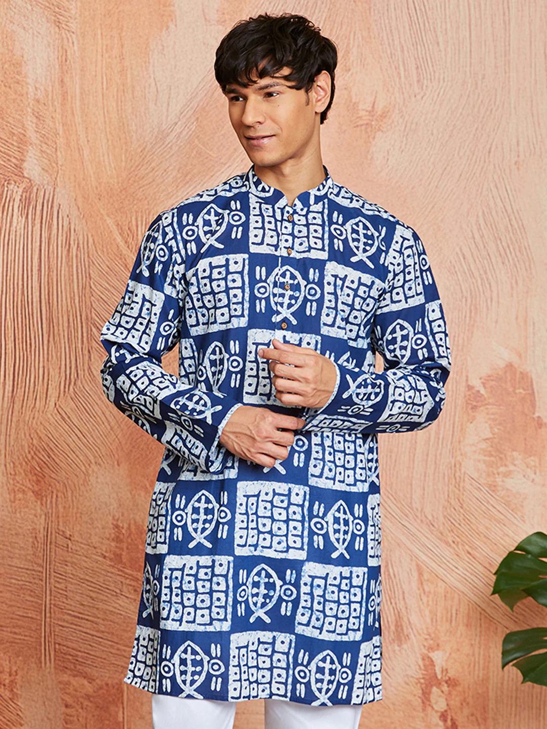 Men's Blue Cotton Kurta - Image 4