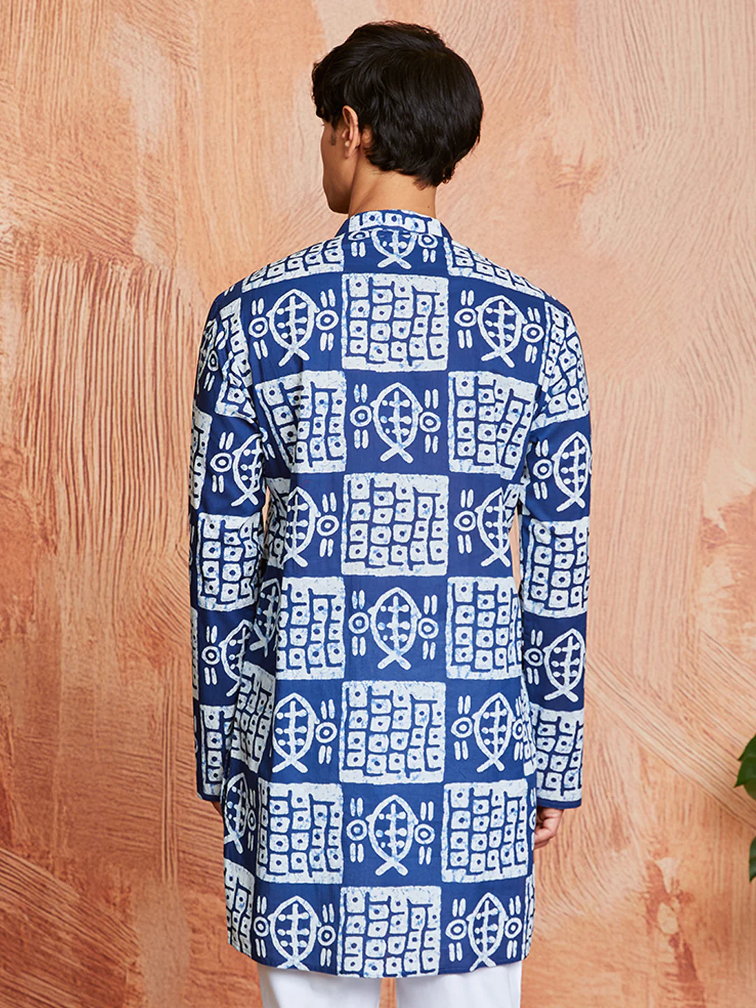 Men's Blue Cotton Kurta - Image 5