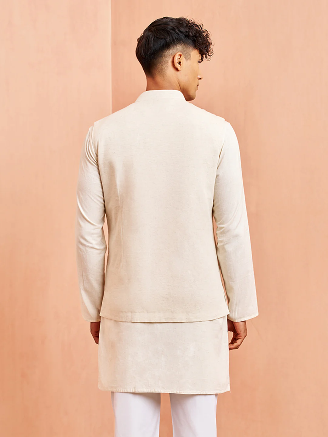 Men's Cream Cotton Jacket - Image 5