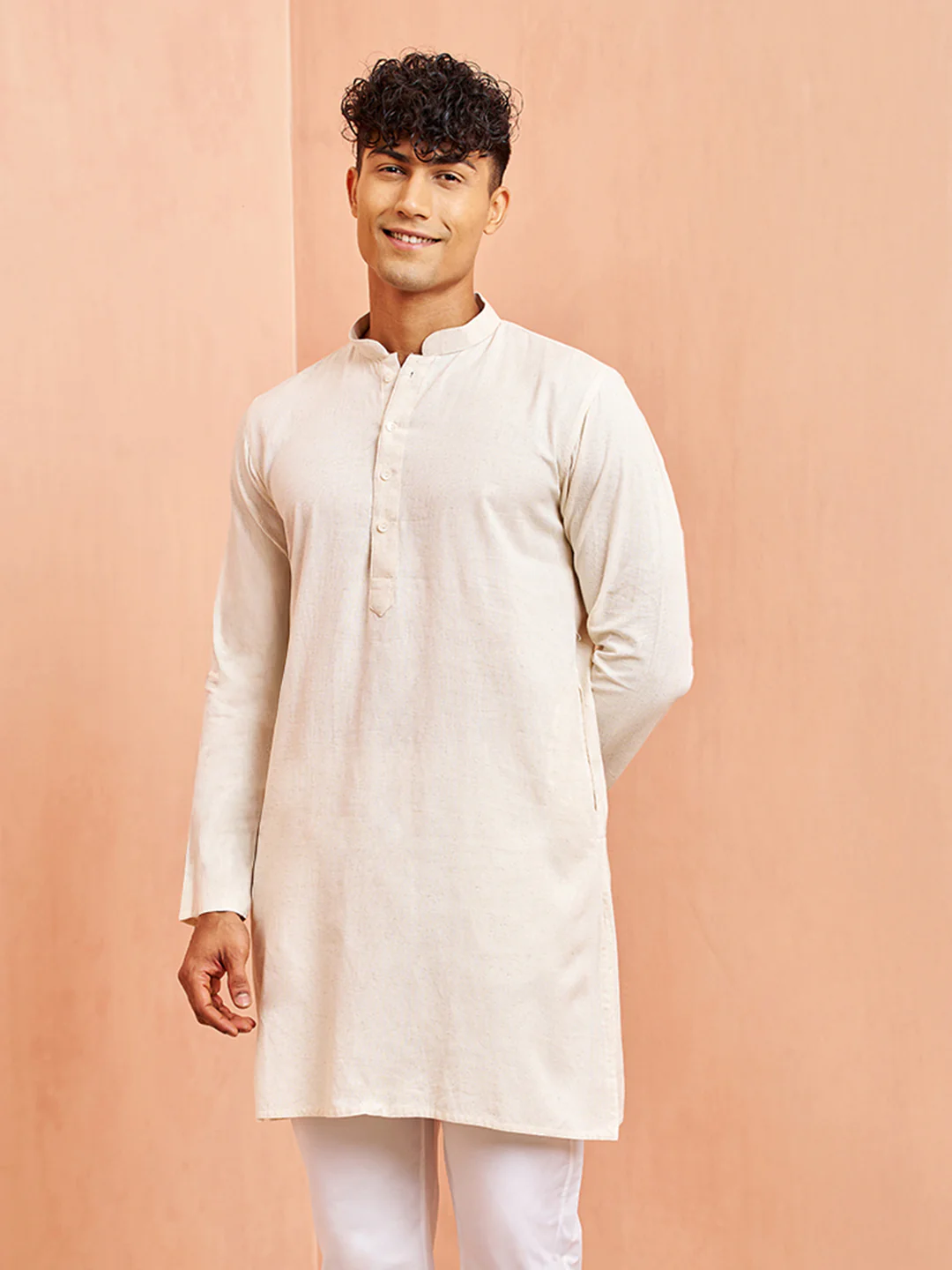 Men's Cream Cotton Jacket - Image 6