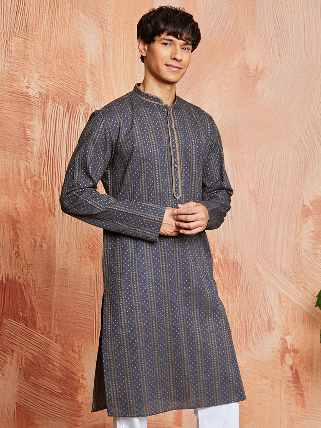 Men's Grey Cotton Kurta - Image 4
