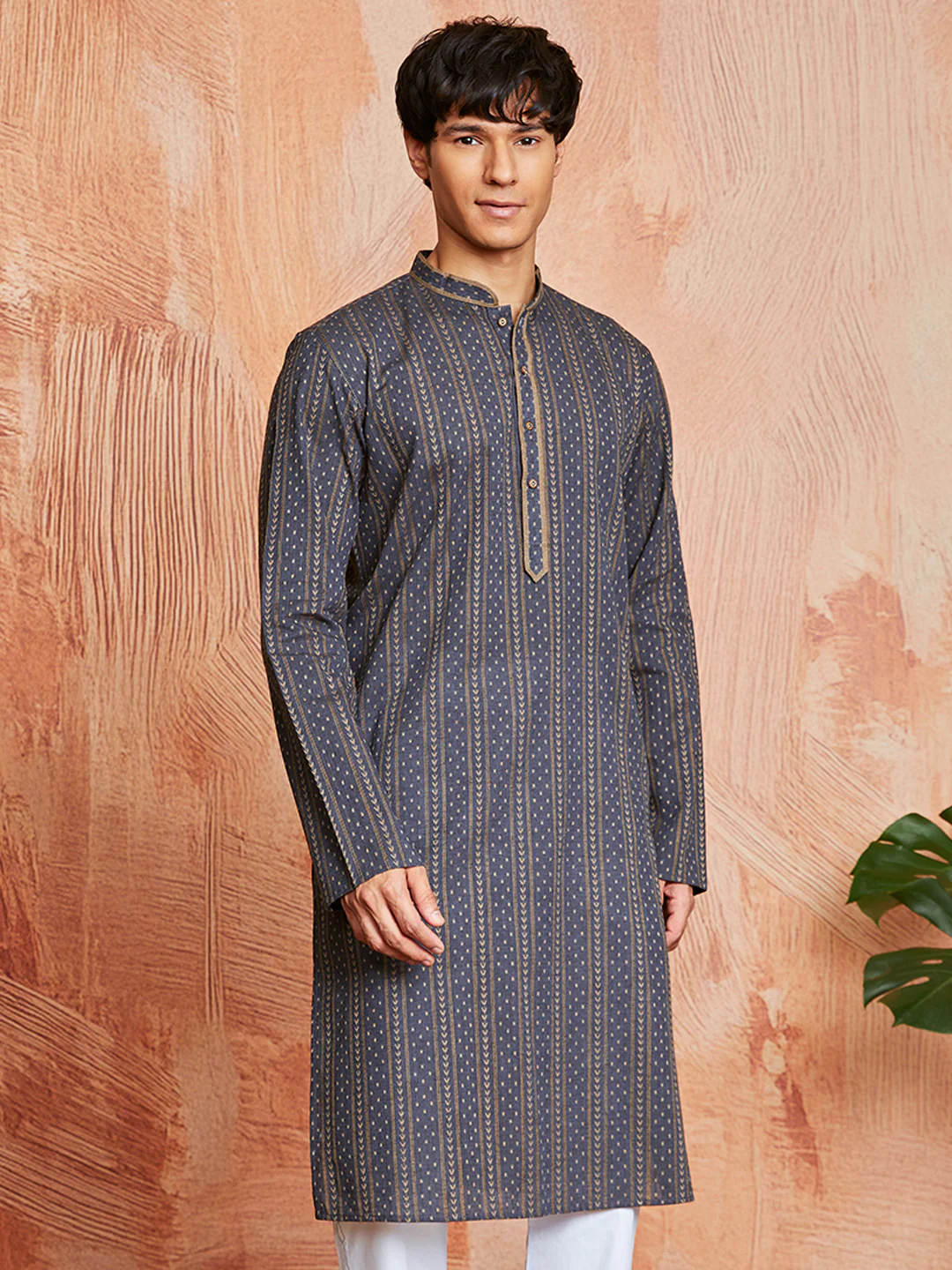 Men's Grey Cotton Kurta - Image 5